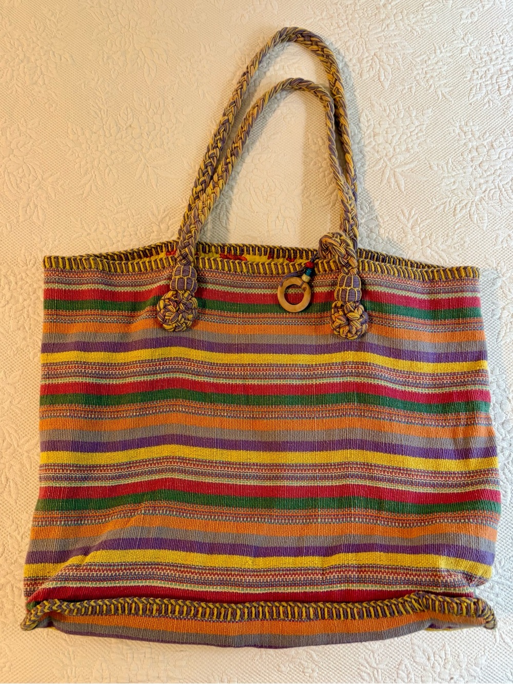 Catstudio Boho Striped Woven Tote Bag • Made in India